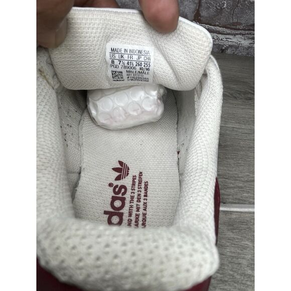 adidas SUPERSTAR Originals Burgundy Velvet Velour White Shell Toe Shoes Men 8M - Picture 7 of 16